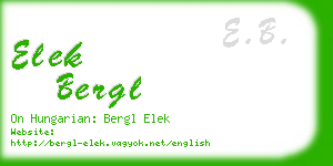 elek bergl business card